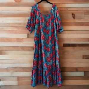 Hilo Hattie Hawaiian Floral Mumu Dress